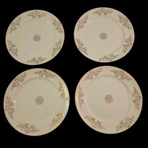 Homer Laughlin Golden Rose Virginia Rose Shape Salad Luncheon Plates - Set Of 4
